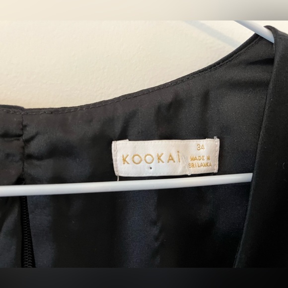 Kookai Size 34 Size 6 Black Crop 3/4 Sleeve Blouse Women’s Top Zip Back - Picture 3 of 14